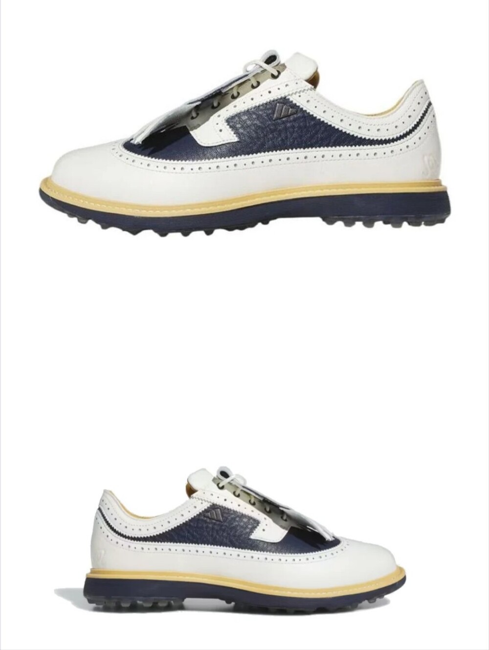 NWT Men's Adidas x Malbon MC87 Spikeless Leather Golf Shoes. White Navy IF8648.